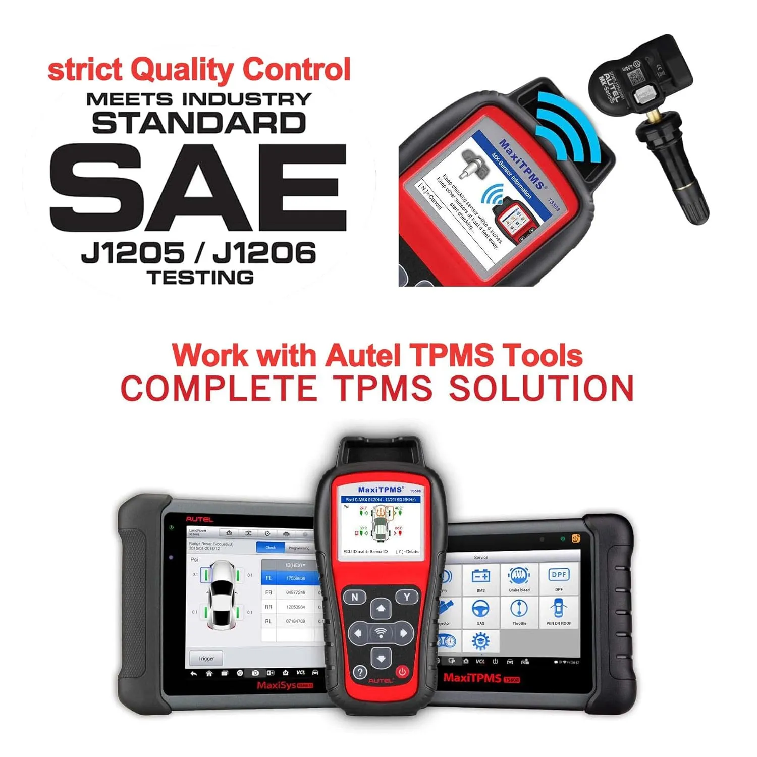 Autel TPMS Sensors, MX Sensor, MaxiTPMS Tire Pressure Sensor, 2 in 1(315MHz   433MHz) Press-in OE-Level Programmed by TS508 TS408 TS508WF TS608 MS906TS ITS600 MS906PRO-TS (Rubber valves)