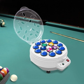 Automatic Pool Ball Polisher, Electric Billiard Ball Cleaner, Beeping Sound After Cleaning Completed, Removable Tray, Shock-Absorbing Pads, Suitable for American/English Billiard 16 Balls