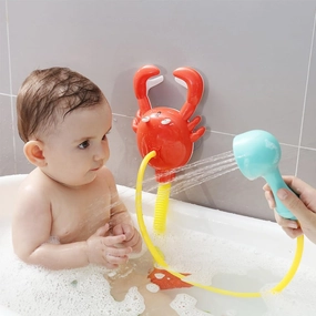 Baby Bath Shower Head for Toddlers 1-3 Baby Bath Toy with Sprinkler, Mambobaby Bathtub Shower Rinser Toy Electric Shower Sprinkler Sprayer Toy for Boys Girls Infants Kids, Crab