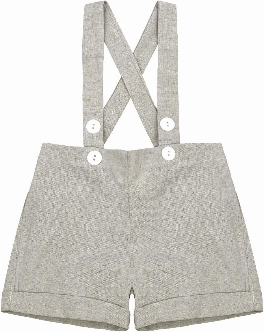 Baby Boy Baptism Christening Outfit Bowtie Dress Shirt Suspenders Shorts Summer Wedding Party Formal Ring Bearer Suits
