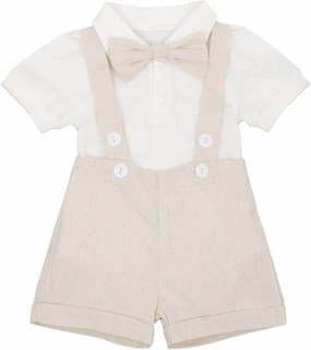 Baby Boys Formal Suit Set Short Sleeve Romper Suspenders Shorts Pants Bowtie Wedding Tuxedo Outfits Cake Smash Clothes