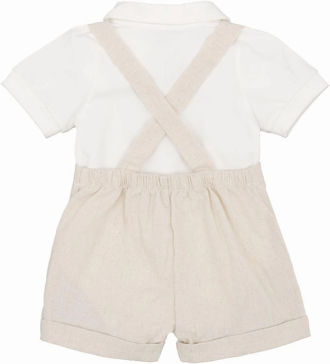Baby Boys Formal Suit Set Short Sleeve Romper Suspenders Shorts Pants Bowtie Wedding Tuxedo Outfits Cake Smash Clothes