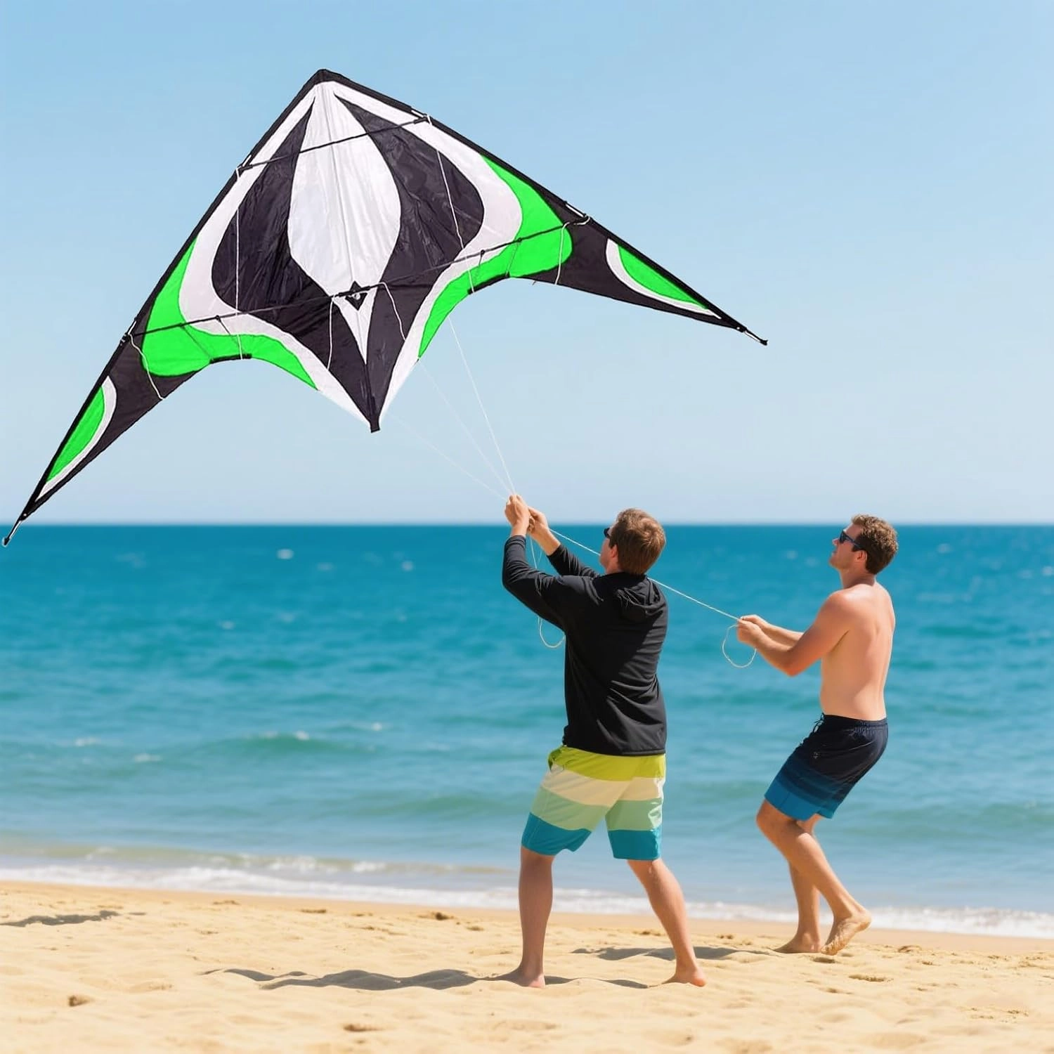 Babyeden Large Dual Line Stunt Kite, 84 Inch Wide Entry-Level Sport Kite for Adults and Teenagers
