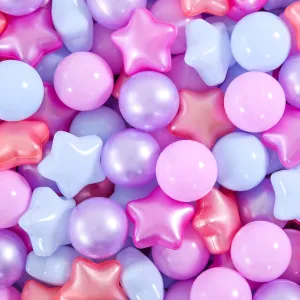 Ball Pit Balls and Stars, 100 200 500 Pieces Plastic Toy Balls for Kids Toddllers Baby Girls Ball Pits, Bounce House, Play Tent, Baby Pool Water Toys,Party Banner Props