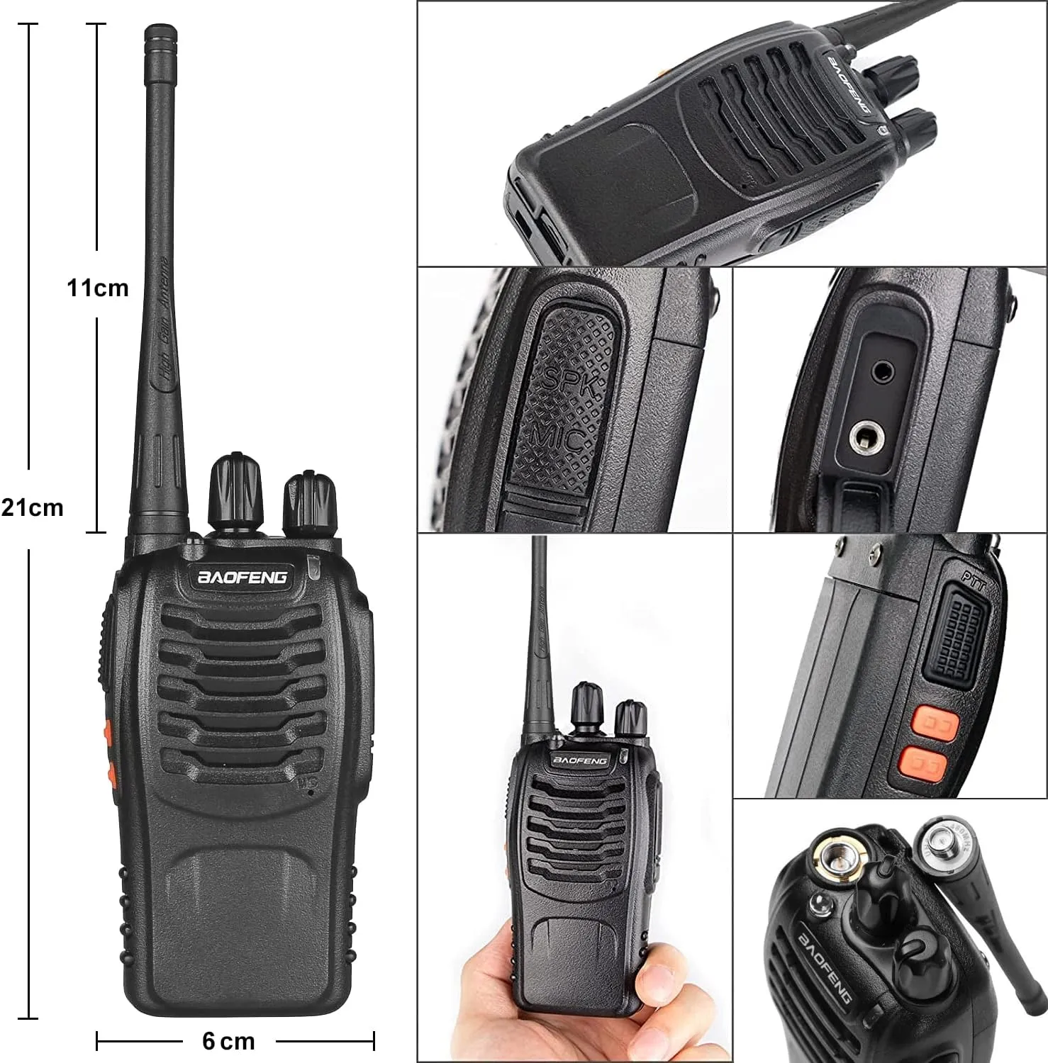 Baofeng Walkie Talkies Two-Way Radios bf-888s for Adults Long Range Rechargeable Communicator Handheld Professional UHF Interphone 10 Pack Walky Talky Set with Earpiece,Li-ion Battery and Charger