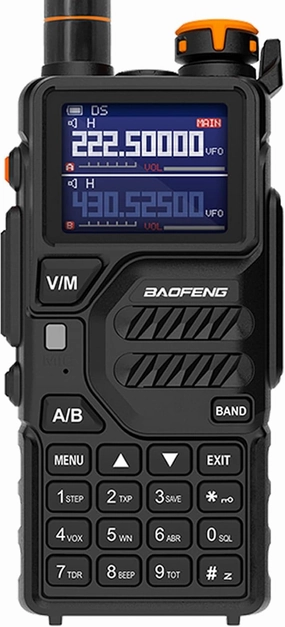 BAOFENG Radio K5 Plus Portable Ham Radio Long Range Tri Band High Power Baofeng Ham Radio One Touch Frequency Search NOAA USB-C Chirp