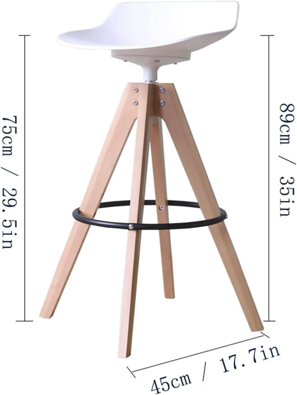 Bar Chairs Bar Chair Creative High Stool Bar Restaurant Front Desk Can Rotate Bar Stool Coffee Shop Decoration Backrest Bar Chair Bar Stools with Back(C)