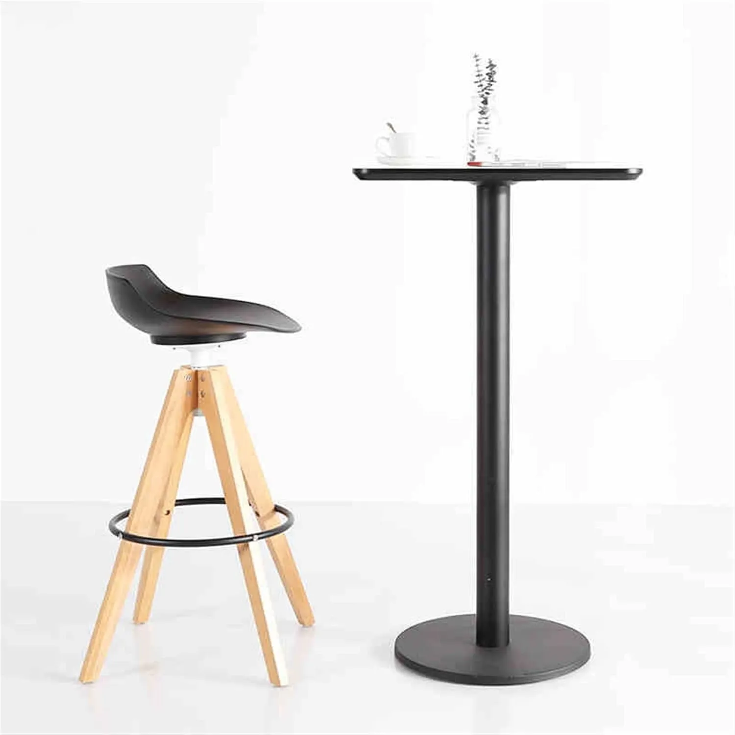 Bar Chairs Bar Chair Creative High Stool Bar Restaurant Front Desk Can Rotate Bar Stool Coffee Shop Decoration Backrest Bar Chair Bar Stools with Back(C)