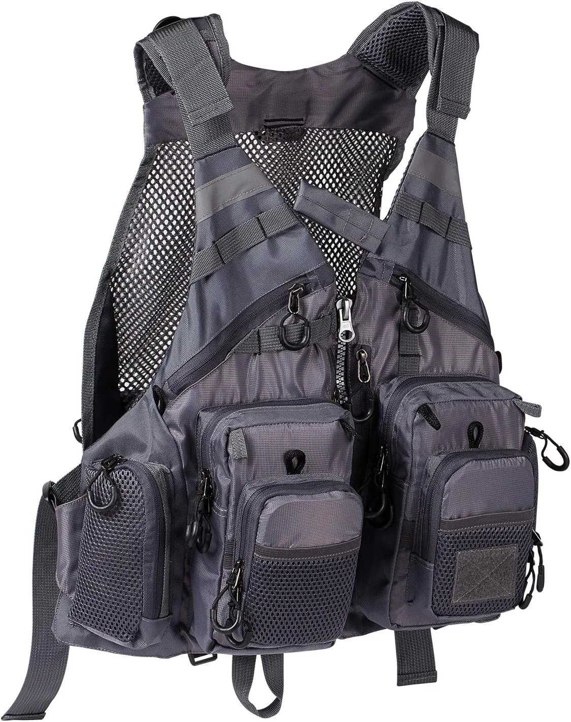 BASSDASH Strap Fishing Vest Adjustable for Men and Women, for Fly Bass Fishing and Outdoor Activities