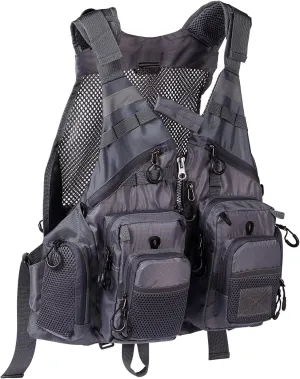 BASSDASH Strap Fishing Vest Adjustable for Men and Women, for Fly Bass Fishing and Outdoor Activities