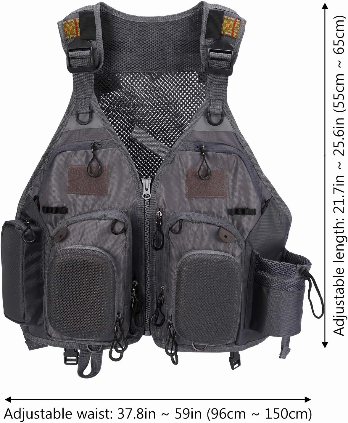 BASSDASH Fly Fishing Vest Multi Pocket Waistcoat Adjustable Size Gifts for Men Women