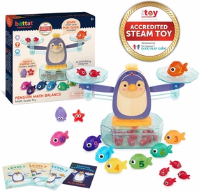 Battat Education – Balance Scale for Kids – Math Toys – Kids Math Games – Counting Toys – 3 Years   – Penguin Math Balance (38 Pcs)