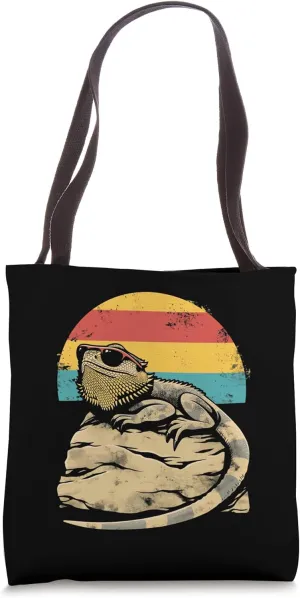 Bearded Dragon Funny Sunglasses Vintage Style Lizard Reptile Tote Bag