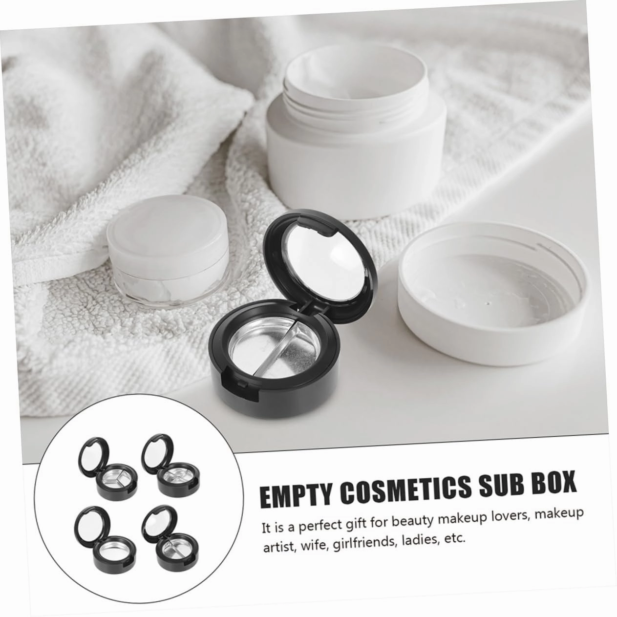 Beaupretty 24pcs Refillable Empty Eyeshadow Highlighter Container Compact Cosmetic Packing Cases for Travel Mixed Style Lightweight and Portable Makeup Storage