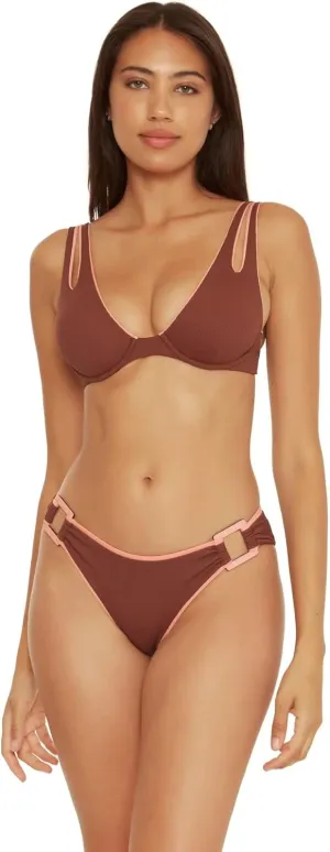 BECCA Women's Standard Modern Edge Underwire Bra Bikini Top, Adjustable, Swimwear Separates