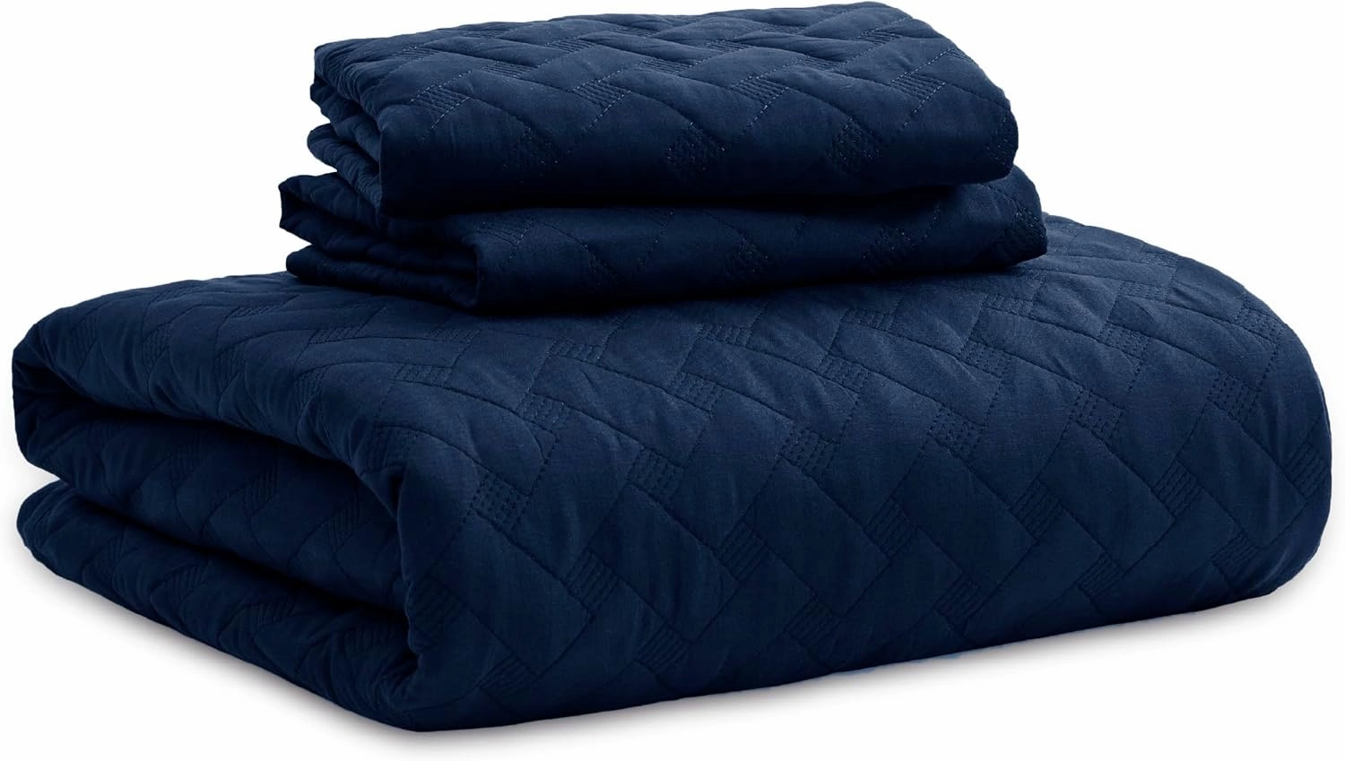Bedsure Quilts Queen Size - Lightweight Bedspreads Queen Size with Basket Weave Pattern, Soft Quilt Bedding, Navy Comforter Coverlet for All Seasons (90" x 96")