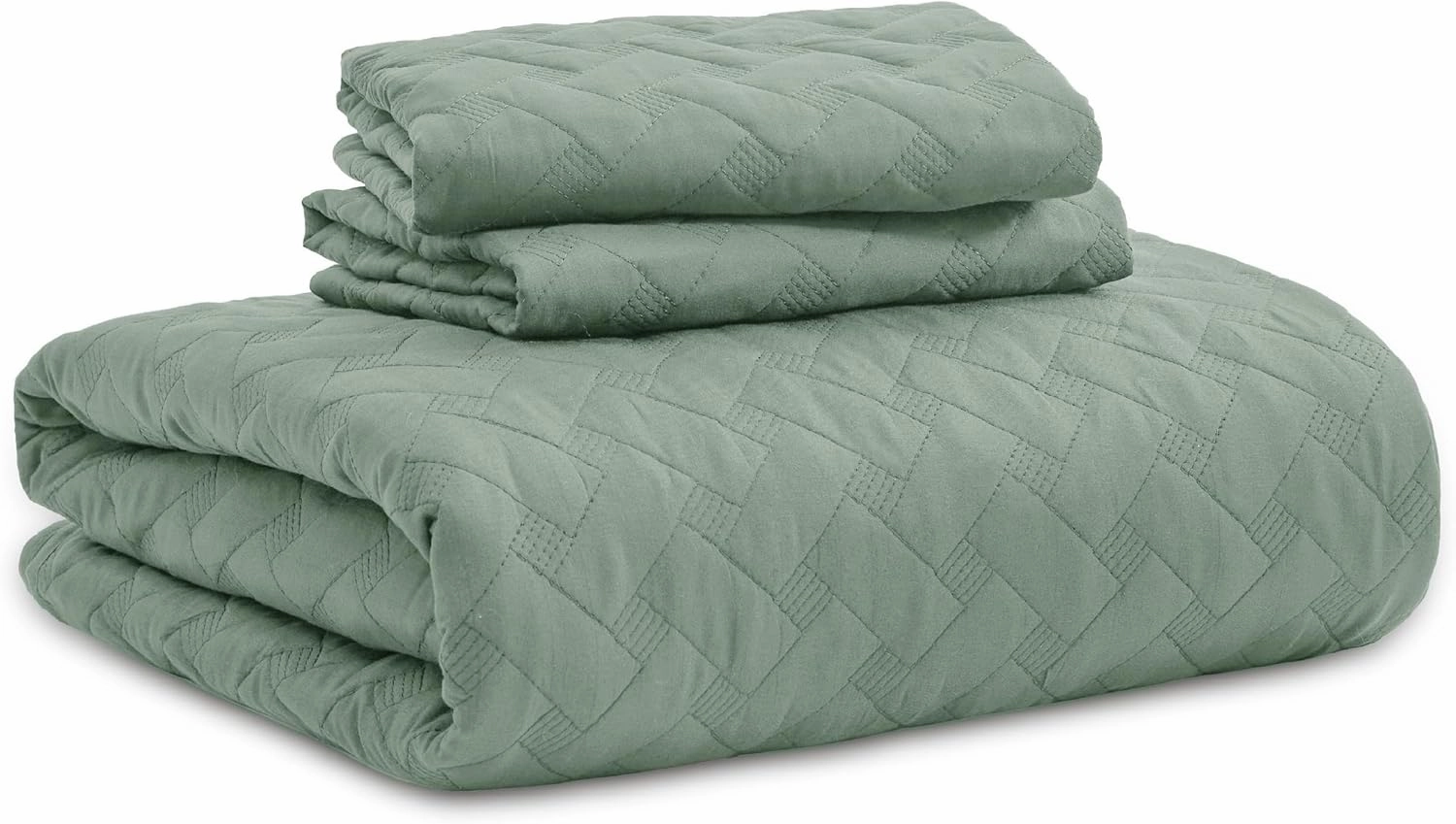 Bedsure Quilts Queen Size - Lightweight Bedspreads Queen Size with Basket Weave Pattern, Soft Quilt Bedding, Sage Green Comforter Coverlet for All Seasons (90" x 96")