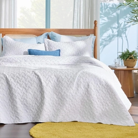 Bedsure Quilts Queen Size - Lightweight Bedspreads Queen Size with Basket Weave Pattern, Soft Quilt Bedding Set, White Comforter Set Coverlet for All Seasons with 2 Pillow Shams