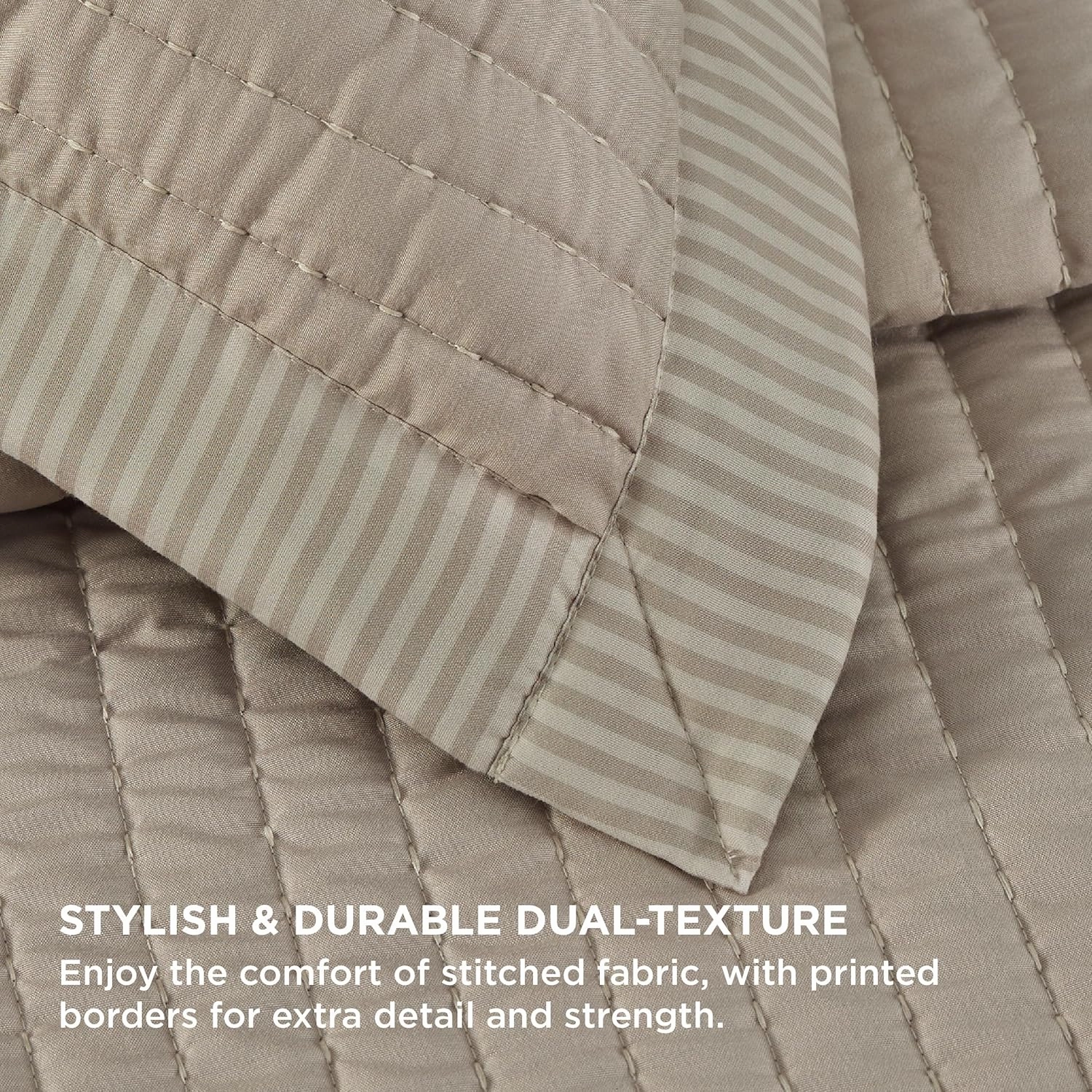 Bedsure Taupe Quilts Queen Size - Queen Quilt Bedding Set Bedspread Coverlet, Lightweight Corduroy Pattern Bedspread, 3-Piece Set with 90"x96" Coverlet & 2 Pillow Shams, All-Season Soft Microfiber