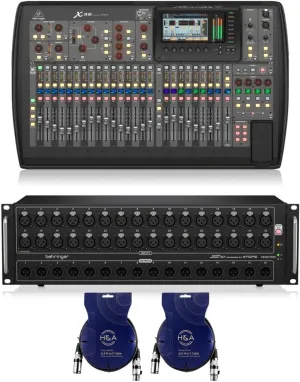 Behringer X32 32-Channel 16-Bus Total Recall Digital Mixing Console V4.0 Bundles with Powerplay 16 P16-M 16-Channel Digital Personal Mixer & Behringer S32 32x Remote-Controllable Midas Preamps