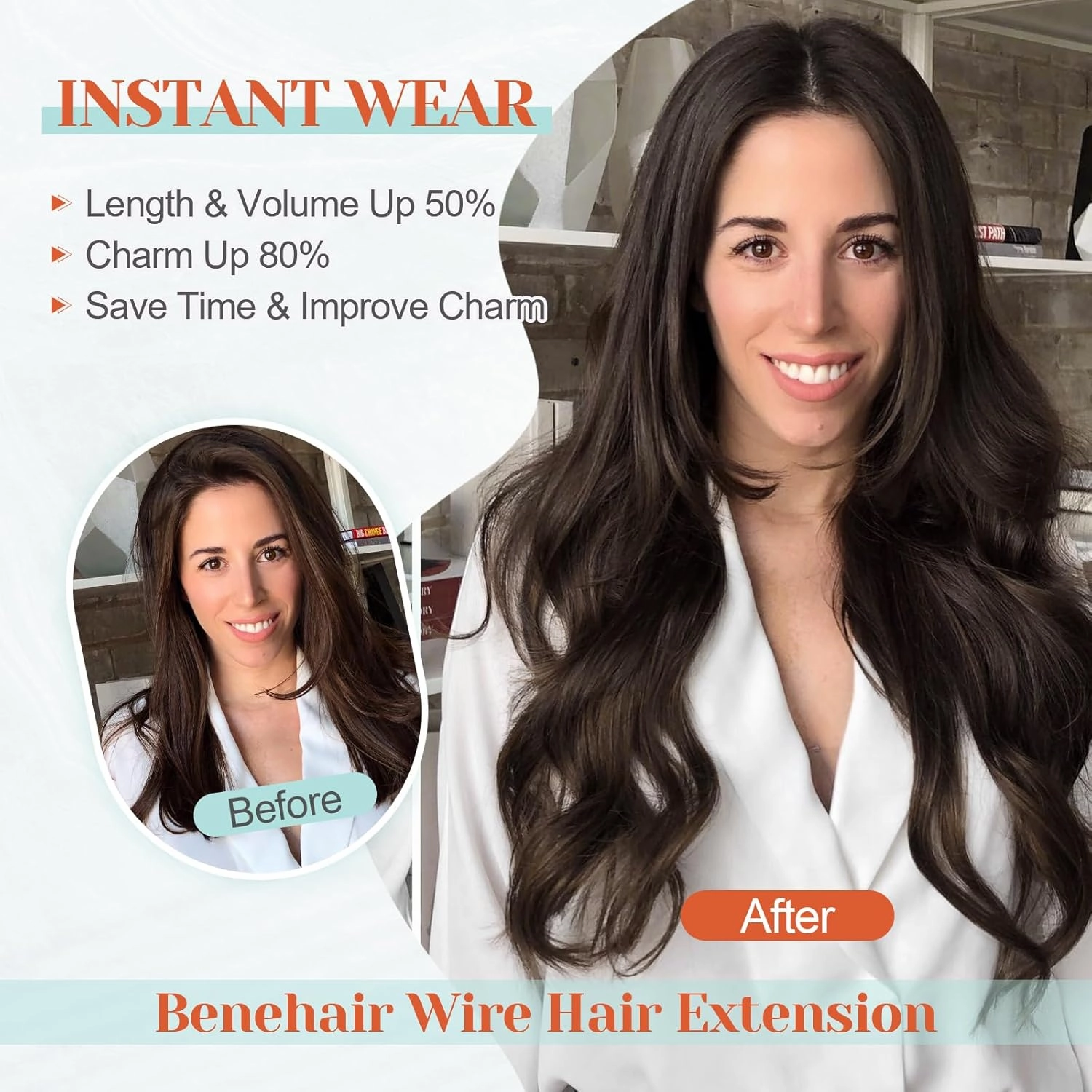Benehair Halo Hair Extensions Real Human Hair, Blonde Halo Hair Extension 100% Human Hair, Wavy Halo Hair Extensions, Curly Hair Halo Extensions, Wire Hair Extension, Bleach Blonde 65g/16inch