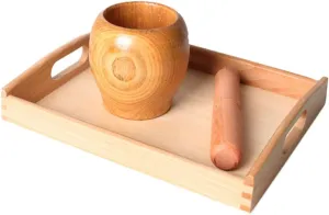 BESPORTBLE 1 Set Creative Wooden Garlic Masher for Engaging Kitchen Playtime Educational Tool with Smooth Edges for Hand Eye Coordination and Cognitive Skills Development