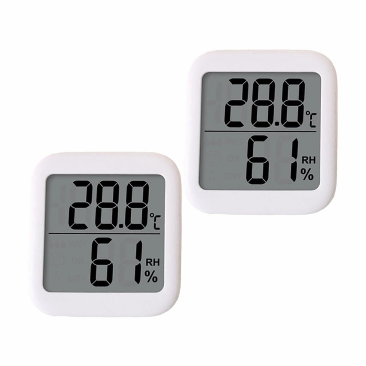 BESPORTBLE Digital Thermohygrometer 2pcs Thermometer Large Display Home Humidity and Temperature Gauge