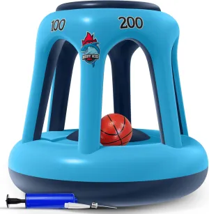 BESTKID BALL Pool Basketball Hoop – Swimming Pool Basketball Hoop Set Durable PVC Material – Includes Ball, Pump and 2 Needles – Non-Leaky Valves and Easy Installation