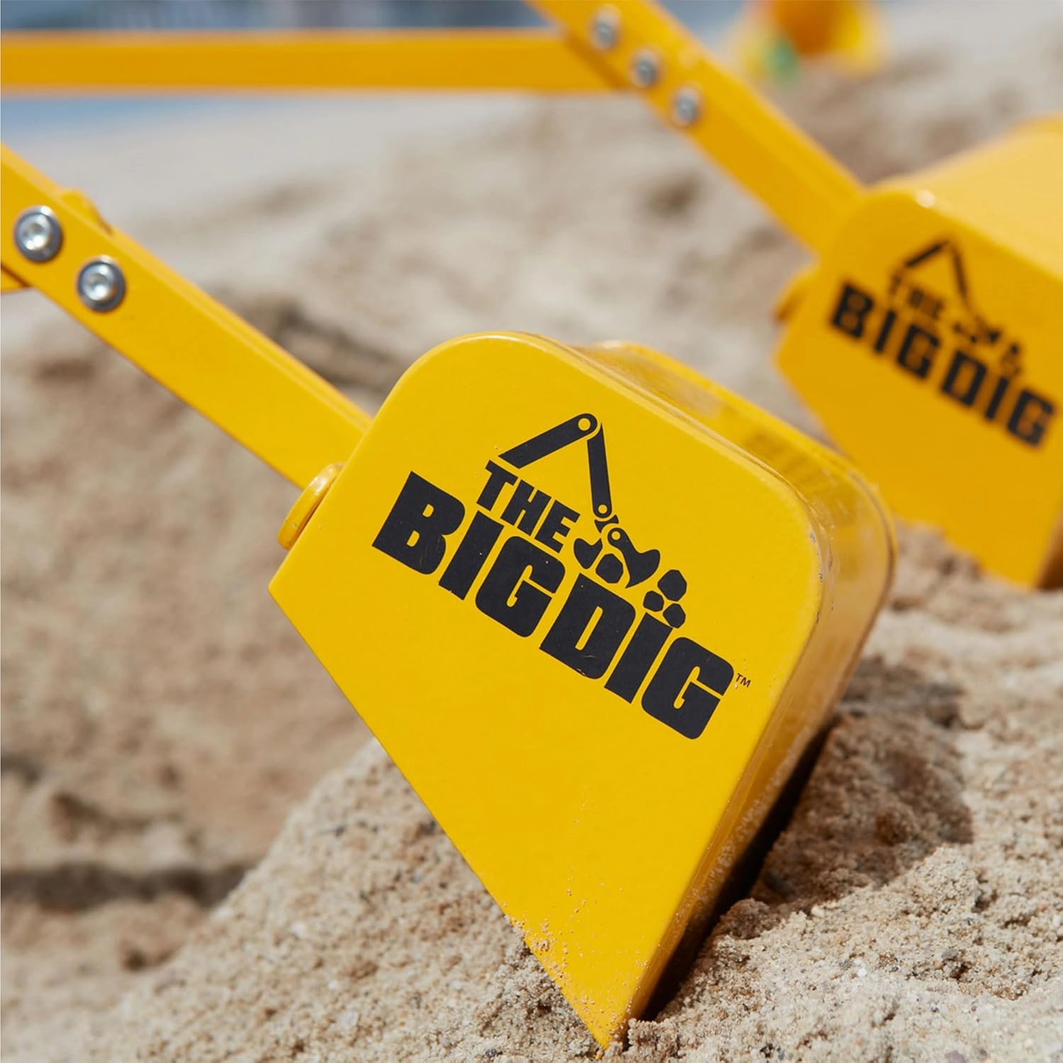 Big Dig Toy Excavator Ride, Sand Digger w/ 360 Rotation Base for Kids Ages 3 & Up, Yellow
