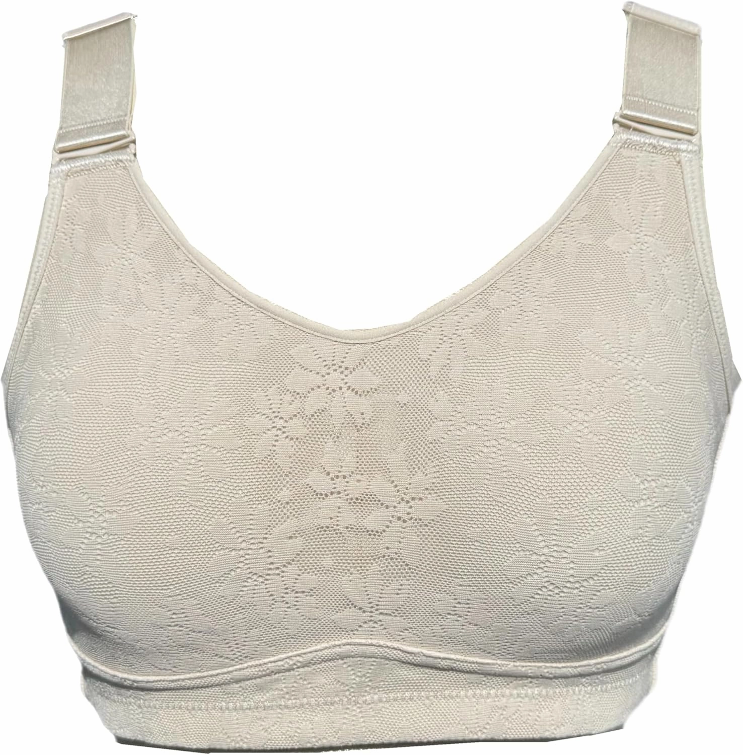 BIMEI Women's Plus Size Cotton Lace Pocket Bra Mastectomy Bra Full Coverage Wirefree H25