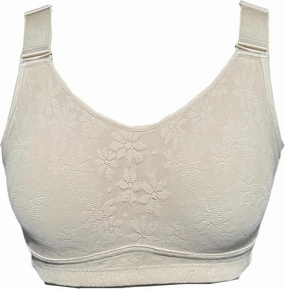 BIMEI Women's Plus Size Cotton Lace Pocket Bra Mastectomy Bra Full Coverage Wirefree H25