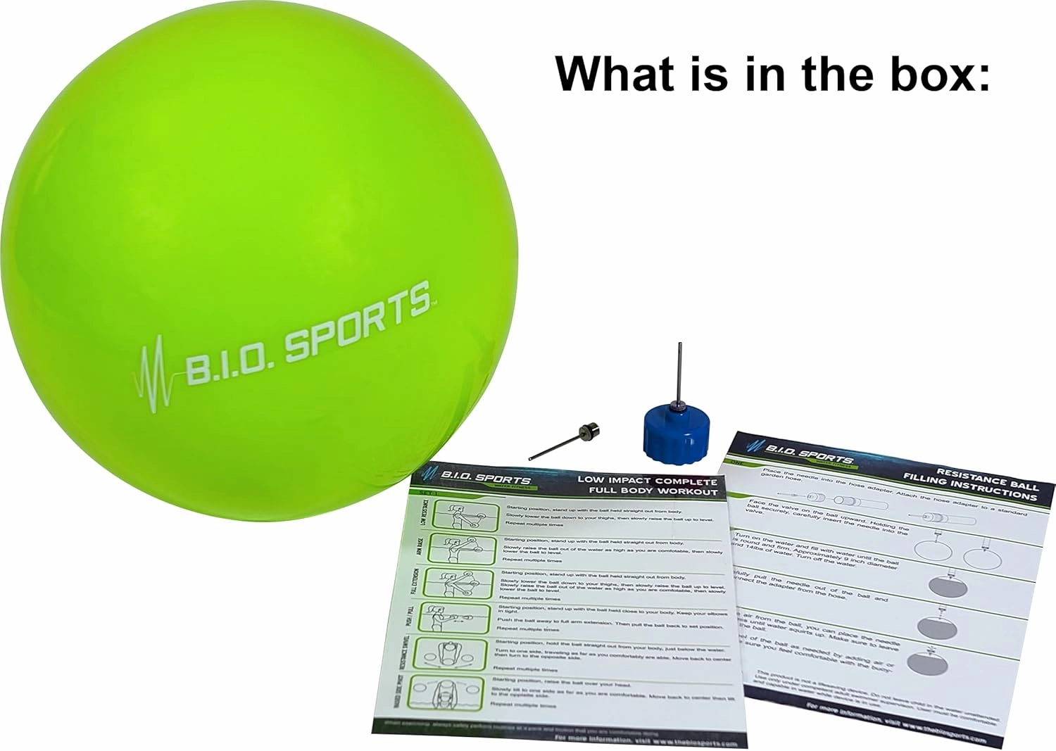 BIO Sports Water Resistance Ball for Low Impact Full Body Pool Workout - Alternative for Foam Dumbbells