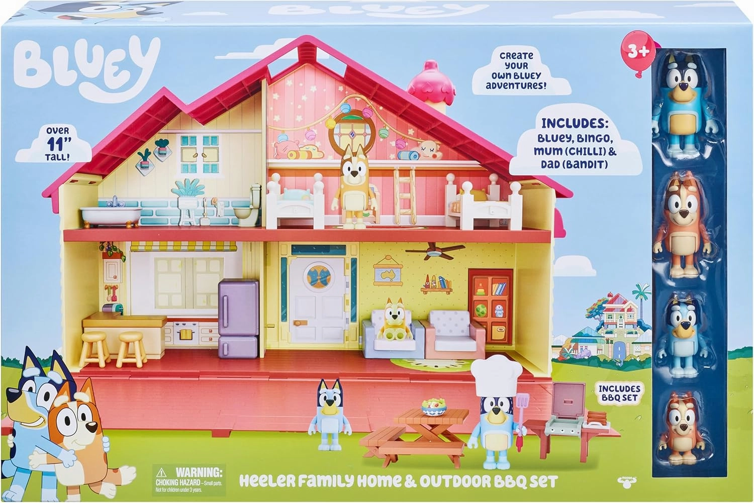 Bluey Toy House Playset, Mega Bundle Family Home & BBQ Playhouse Toys, Bluey, Bingo, Bandit, Chilli, House Playset for Toddlers 3-5, Amazon Exclusive