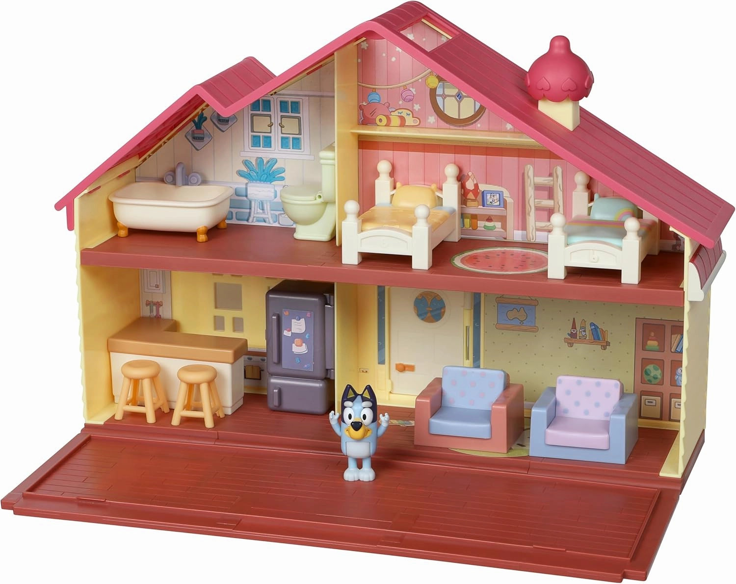 Bluey Toy House Playset, Mega Bundle Family Home & BBQ Playhouse Toys, Bluey, Bingo, Bandit, Chilli, House Playset for Toddlers 3-5, Amazon Exclusive