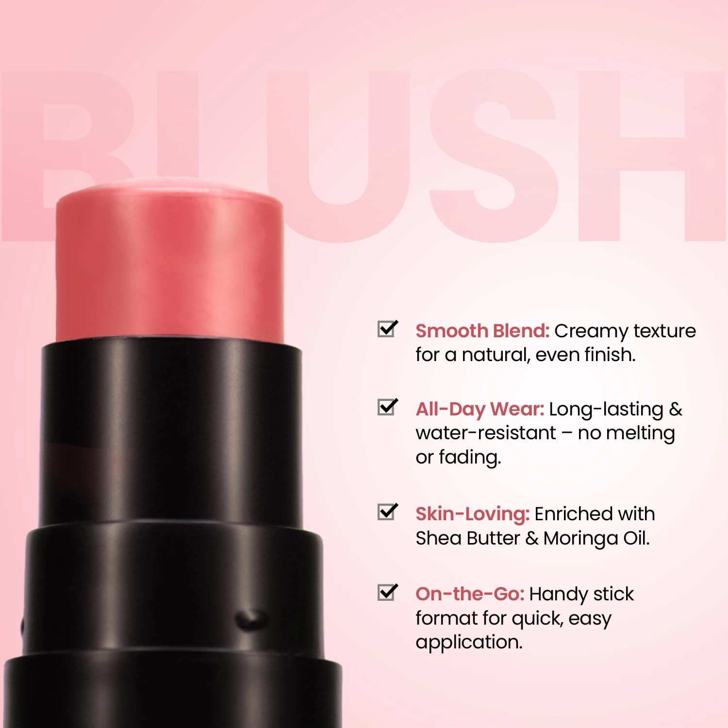 Blush Stick for Women | Blush for Cheeks, Makeup-Shape | Smooth, Blendable, Long-Lasting, Cruelty Free, Rosy Baby, 0.24 Oz