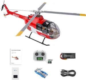 BO105 470-Class 2.4G 6CH Quick Detachable Propellers Scale RC Military Helicopter Model with H1 Flight Controller, GPS Positioning and Adjustable Left/Right-Hand Control