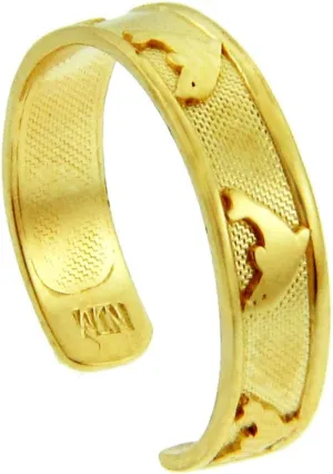 Bold Dolphin Yellow Gold Toe Ring