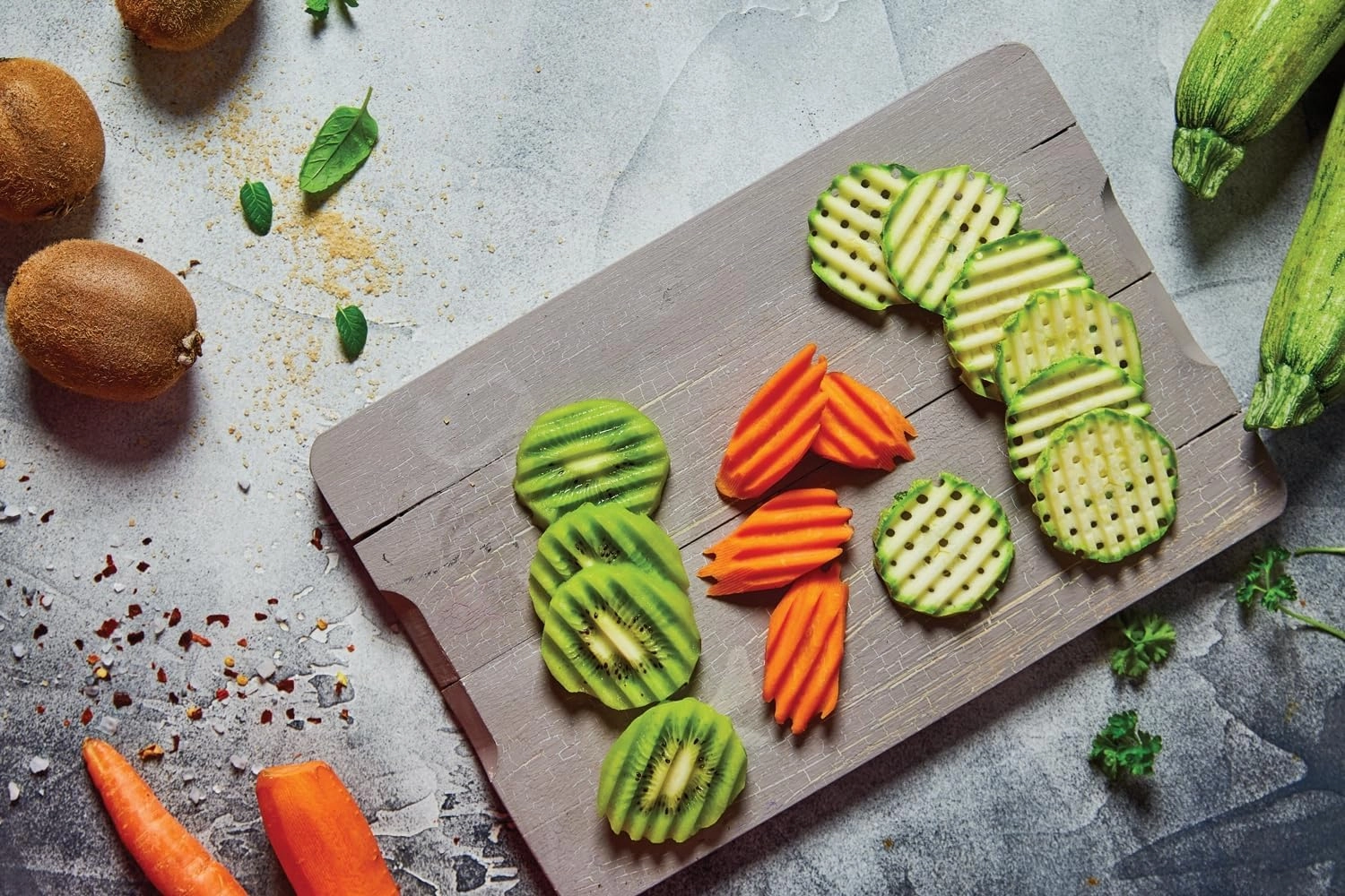 BORNER Wave waffle PowerLine with fruit holder | Vegetable Grater Börner - Quality Made in Germany, Color:Orange