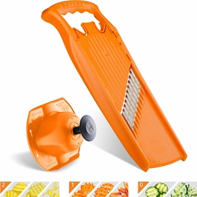 BORNER Wave waffle PowerLine with fruit holder | Vegetable Grater Börner - Quality Made in Germany, Color:Orange