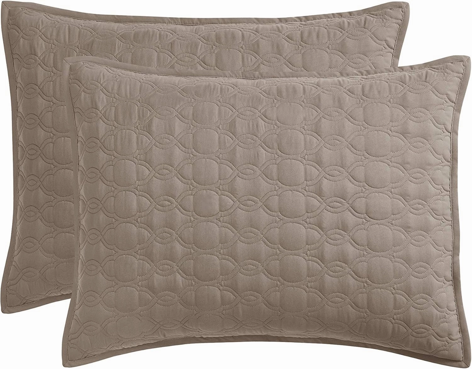 BOURINA Quilt Set Coverlet Set Quilting Bedspread 3-Piece Quilt Set Microfiber Lightweight, Queen 90" x 92" Taupe