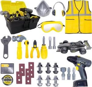 Boys and Girls Tool Set Toy with Drill, Pretend Play Construction Toy for Boys Girls 3 4 5 6 Years Old, Toy Construction Tools for 3 4 5 Years Old Kids