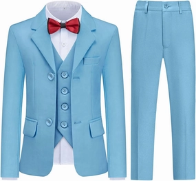 Boys Suits 3 Piece Formal Kids Tuxedo Suits for Boys Slim Fit Casual Ring Bearer Outfit with Blazer Jacket Pants and Vest