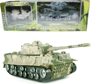 BPC Sturdy Rugged Military Combat Toy Tank 11 inch 1:32 Scale Vehicle with 360 Rotating Turret, Kids Toy Tank with Light & Sound