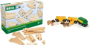 BRIO World 33404 Farm Train 5-Piece Set   33402 Expansion Pack Intermediate Wooden Toy Trains