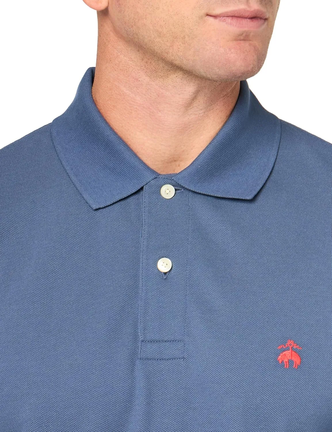 Brooks Brothers Men's Long Sleeve Cotton Pique Stretch Logo Polo Shirt