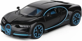 Bugatti Supercar Model Children's Alloy car Simulation car Boys Toy car Gift Jewelry Collection（Black）