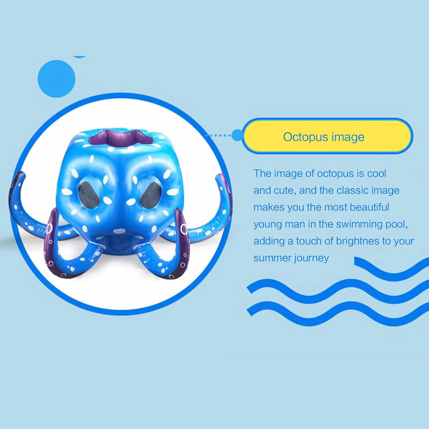 BULINGNA Kids Octopus Pool Toys, Inflatable Pool Basketball Hoop & Ring Toss Outdoor Games, Cool Summer Water Toys Birthday Gift for 3-8T Girls Boys & Adult (Blue, One Size)