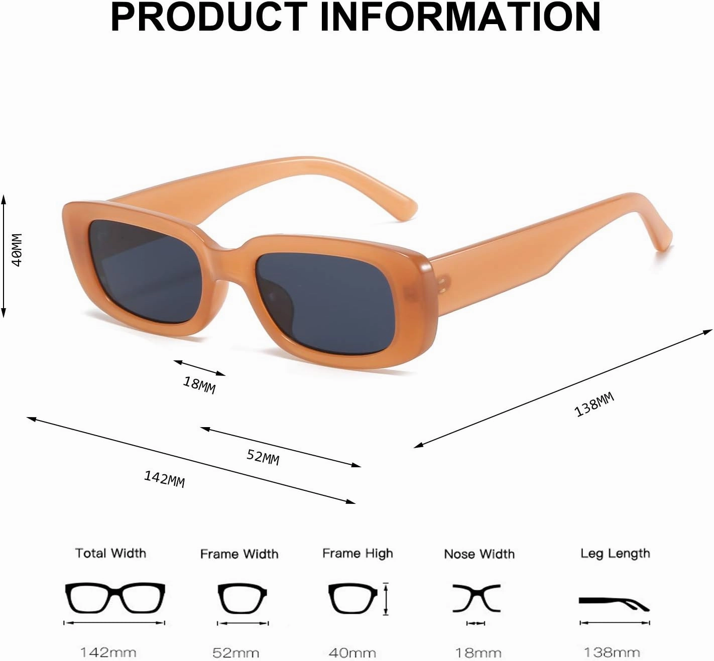 BUTABY Rectangle Sunglasses for Women Retro Driving Glasses 90’s Vintage Fashion Narrow Square Frame UV400 Protection