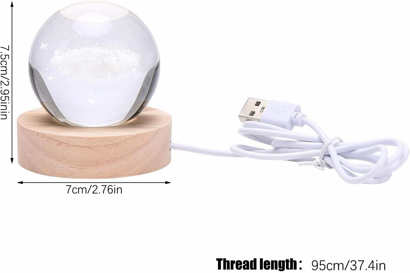 C&M 3D Dinasour Ball Night Light,Dinasour Figurine Lamp,Decorative Glass Sphere Ball Paperweight Crystal Sea Animal Decorations for Home (Dinasour)