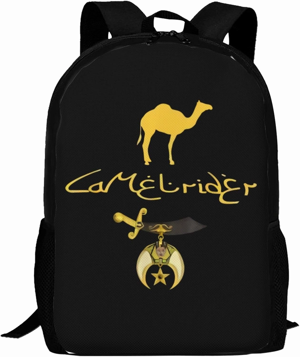 Camel Rider Shriner Masonic Symbol Freemason Backpack Lightweight Large Capacity Laptop Backpack Travel Backpacks for Unisex